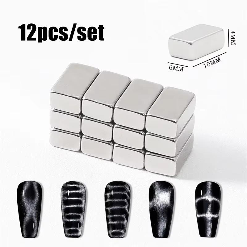 Krokodillemønster Neglemagnet Negle Katteøye Sterk Effekt Magnet Bølge Geometrisk Negle UV Attraksjonsmagneter Sett Manikyr DIY Verktøy