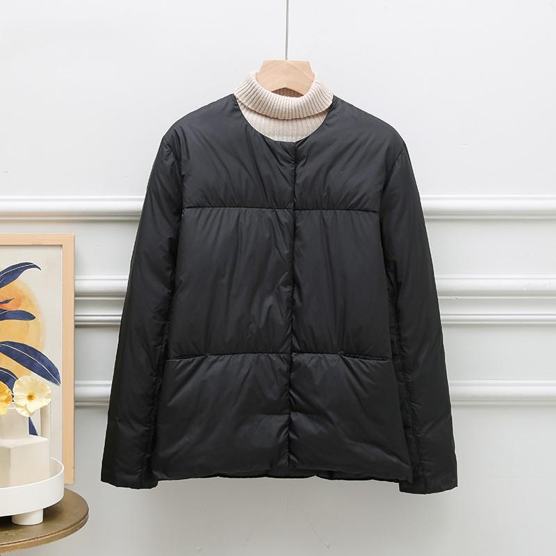 2024 Women's Stylish Short Down Jacket, Stand Collar Puffer, Petite Korean Style Autumn Winter Outerwear