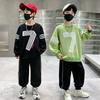 Boys' Spring Set 2026 New Children's Wear Mid To Large Boys' Autumn Hoodie and Pants Two Piece Set with a Trendy and Western Style