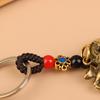 Chinese Lucky Horse Car Keychain Zodiac Brass Gourd Five Emperors Money Key Chain Metal Feng Shui Coins Lucky Key Ring