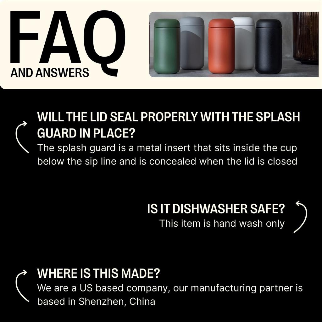 Fellow Carter Move Official Insulated Travel Mug 12oz Mug, Manufacturer (Stone Blue, (350ml))