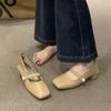 Square Head Mary Jane Shoes Women's Shoes Spring and Autumn New Thick Heel with Skirt Temperament Single Shoes