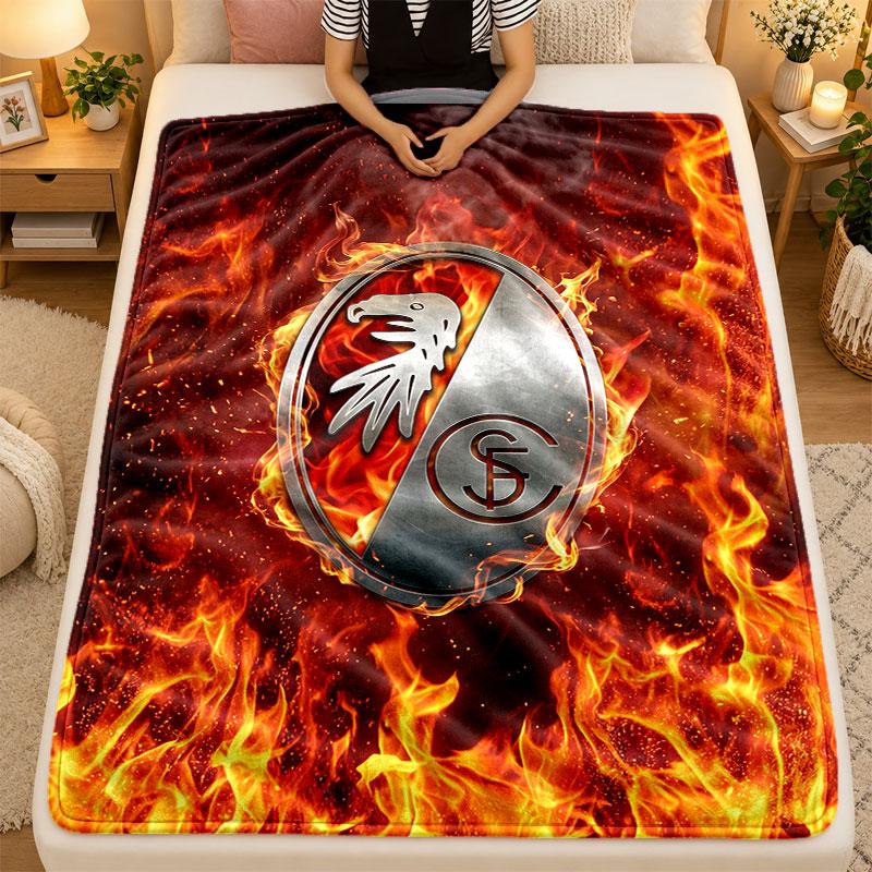 Flannel BlanketSC Freiburg FC Warm Soft Throw Blanket for Indoor Sofa Bed Living Room Use