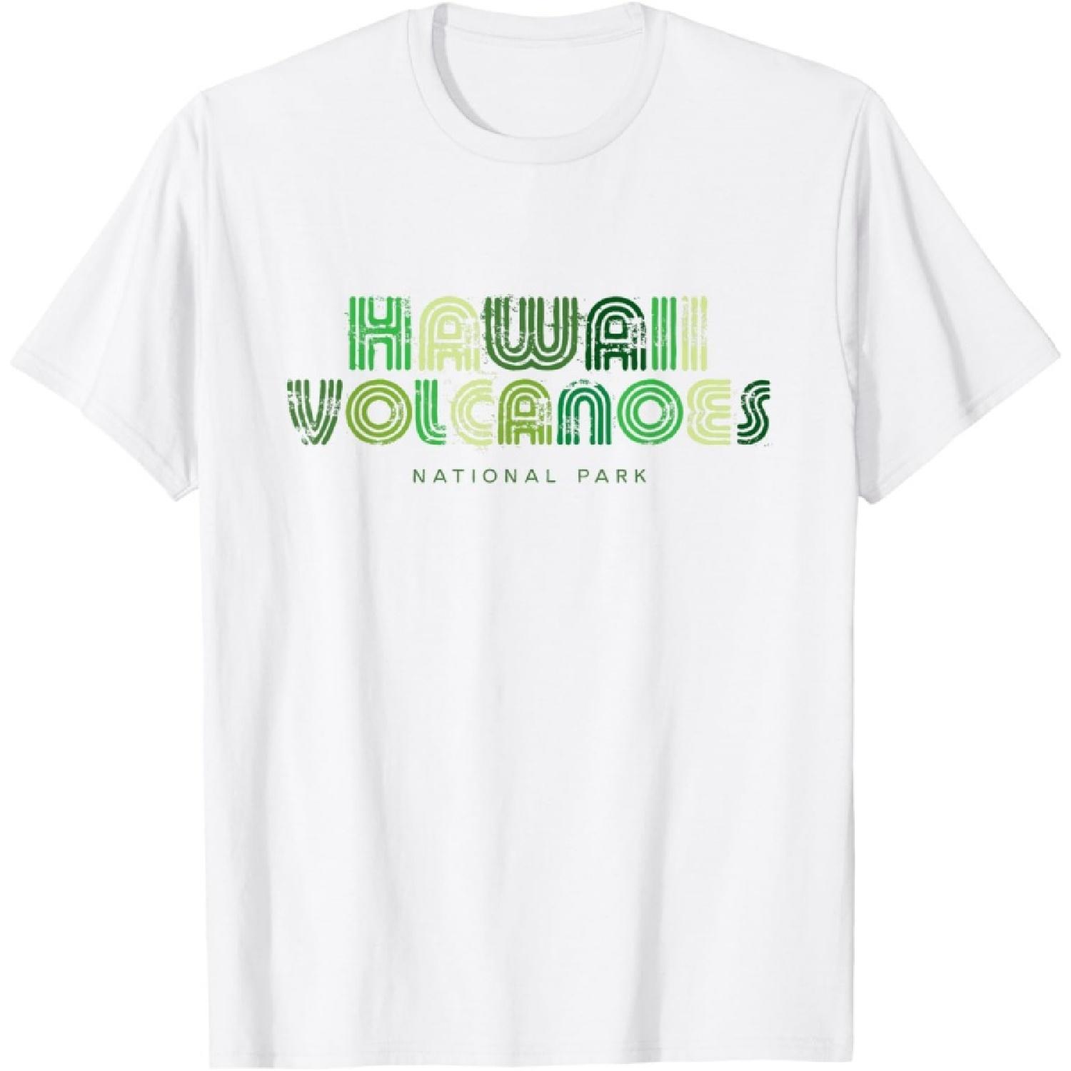 Национальный парк вулканов Гавайев 70-х 80-х Ретро Тип Графическая Футболка S