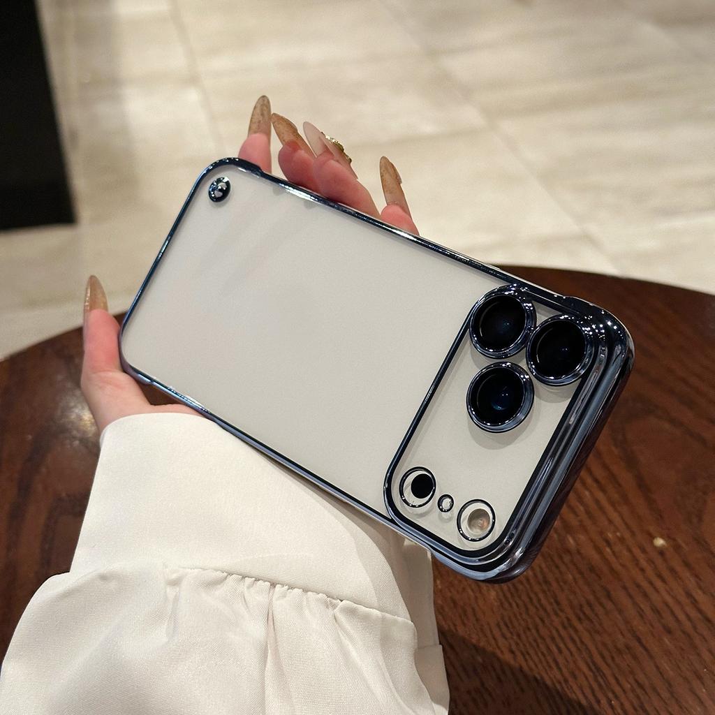 iPhone17PROMAX electroplated borderless ultra-thin mobile phone case for Apple 16 ultra-thin lens film protective case