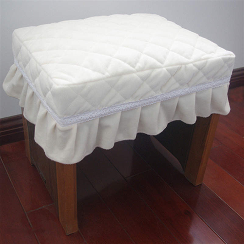 Short Plush Quilted Rectangular Chair Seat Pad Slipcover Piano Stool Cover New