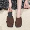 Women's Bag Head Half Slippers Spring and Summer Wear Black Versatile Lazy Single Shoes Retro Low Heel One Pedal Muller Shoes