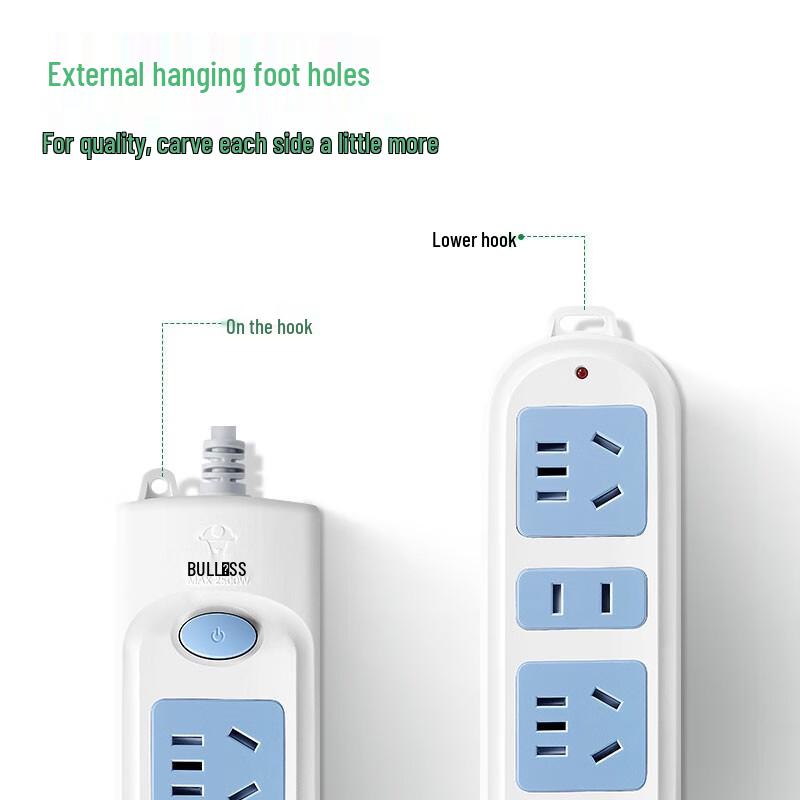 BULL New National Standard 3-Outlet Power Strip CN Plug (adapter Included)