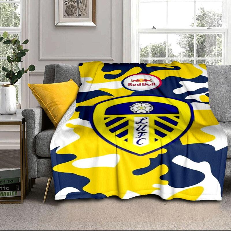 Coperta Portatile/Morbida con Motivo dello Stemma del Leeds United Coperta per Letto Adatta per Viaggi Campeggio Soggiorni Uffici Divani Regali per Fan