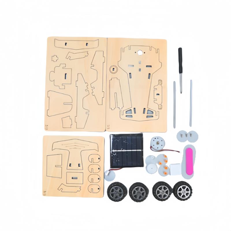 Solar Racing Car Exploration Vehicle Children's Diy Hand-Assembled Model Diy 3d Wooden Puzzle Scien And Education Toys