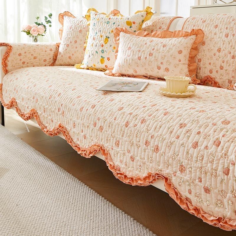 Simple Light Luxury Sofa Cushion Four Seasons Pure Cotton Fabric Non-Slip Cotton Seat Cushion Universal Modern Sofa Cover Cloth Towel