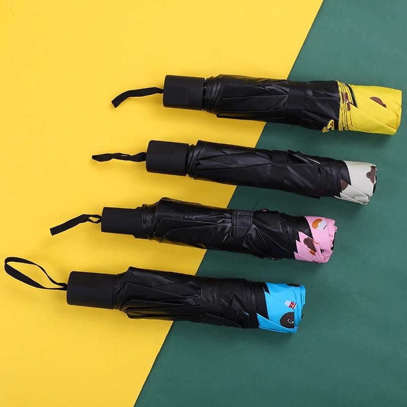 Full Automatic Sunshade Black Glue Sunscreen Umbrella Female Sunny and Rainy Automatic Umbrella Cartoon Sunshade