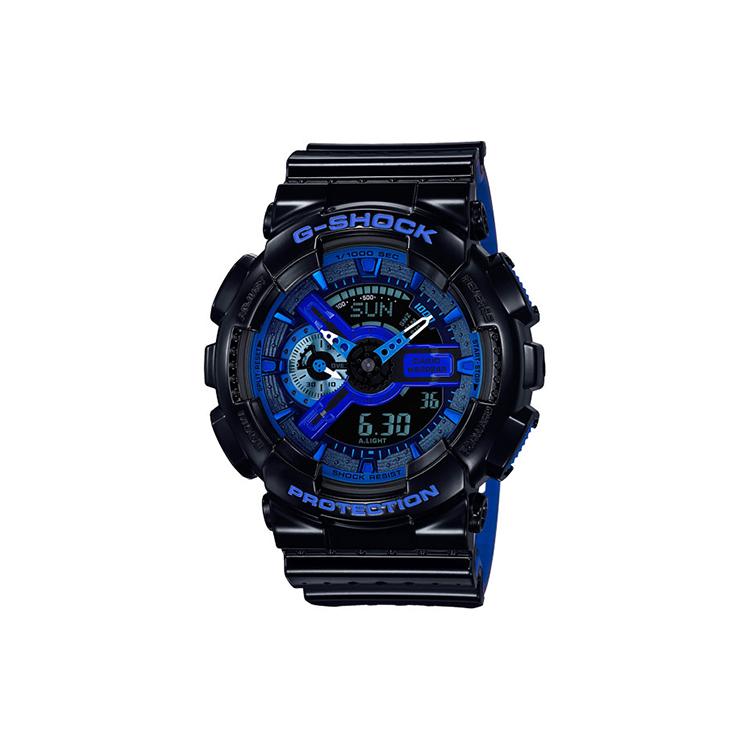 

CASIO Men Liquid Crystal/Analog Dual Display Series Black Watch GA-110LPA-1A GA-110LPA-1A Blue Black Watch Dial