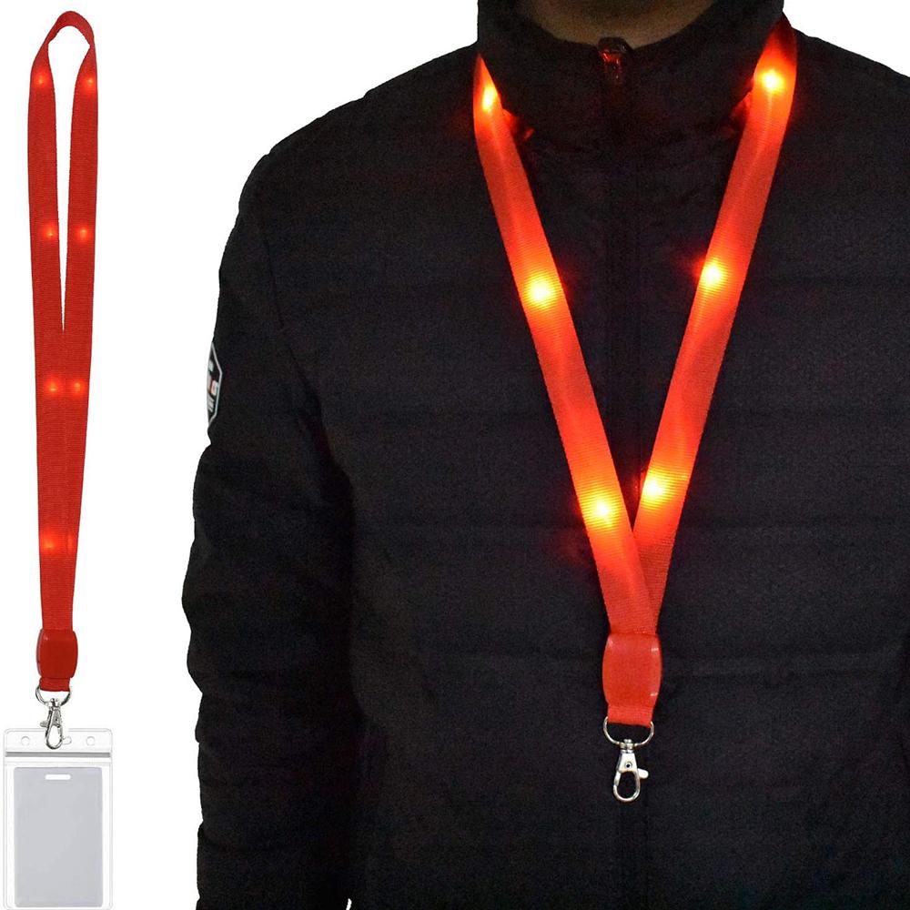 

Cover Cruise Lanyards Keychain LED Light Up Neck Strap Flashing Lanyards Card Holder ID Badge Case красный