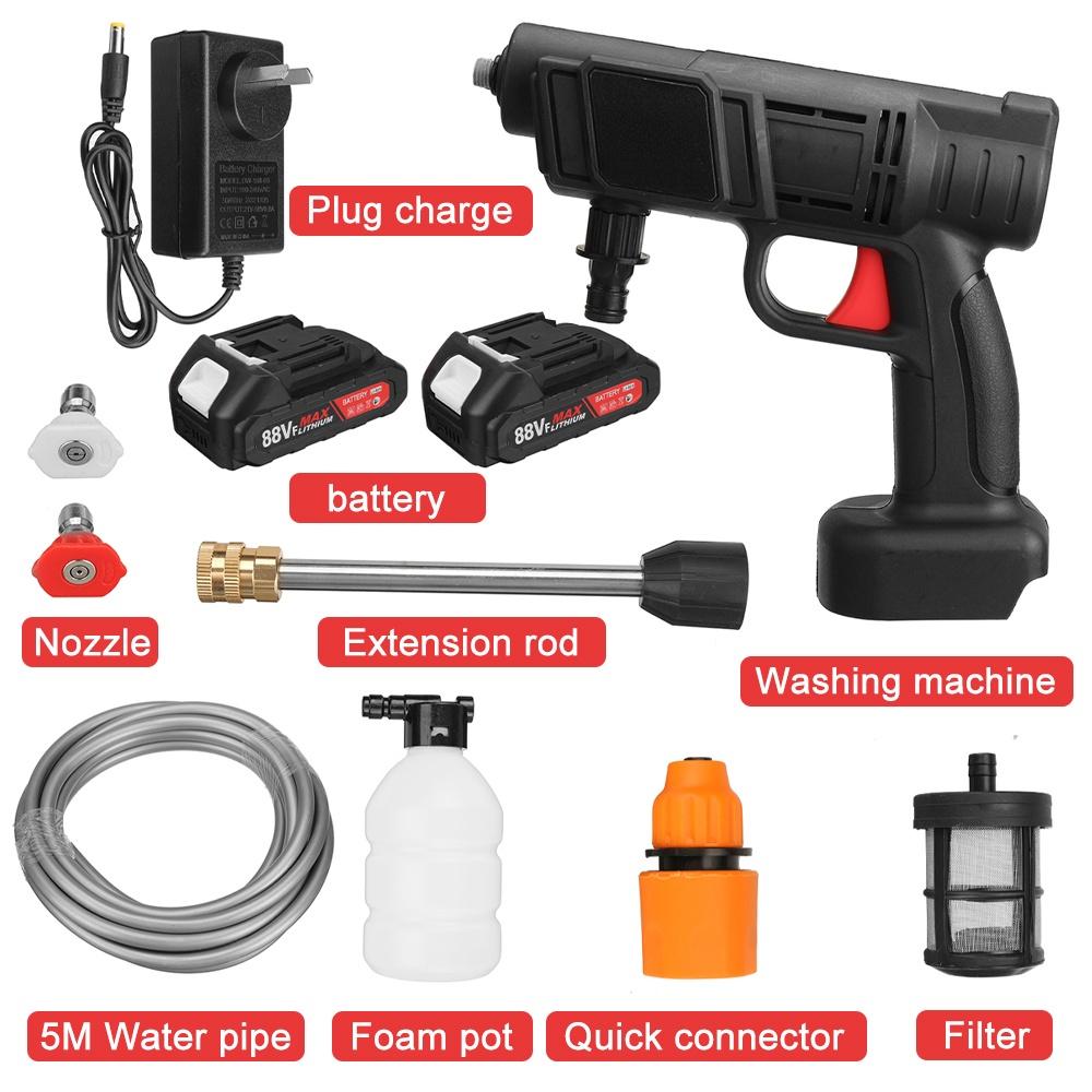 1500W 50Bar High Pressure Car Washer Foam Machine Rechargeable Car Wash Guns for 18V Battery Cordless Electric Water Guns