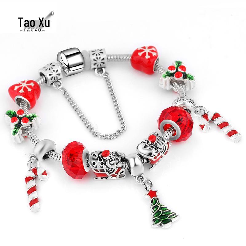 

European & American Christmas DIY Beaded Bracelet for Women - Alloy Christmas Series 19cm Bracelet