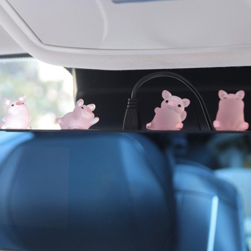 Creative Cartoon Figure Duck Model Decoration Cute Little Pigs Car Center Console Dashboard Ornament Decors