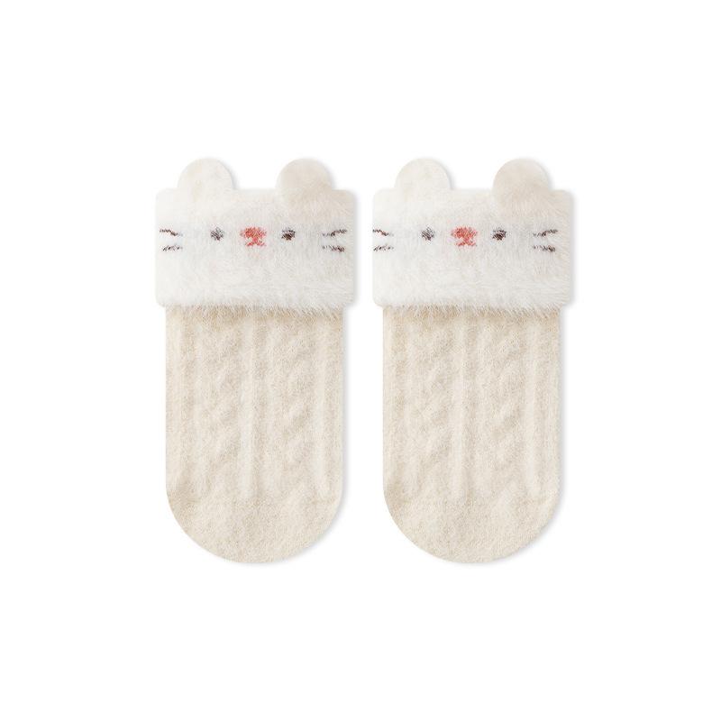 Winter Warm Cartoon Calf Sock for Infant Baby Sweet Toddler Mid-Calf with Animal Ears Seamless Toe Class A Newborn Infant Socks