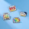 Colorful Back To School Collection Enamel Brooches Doctor's Hat Pens Happy First Day Pins Gift For Teacher Students