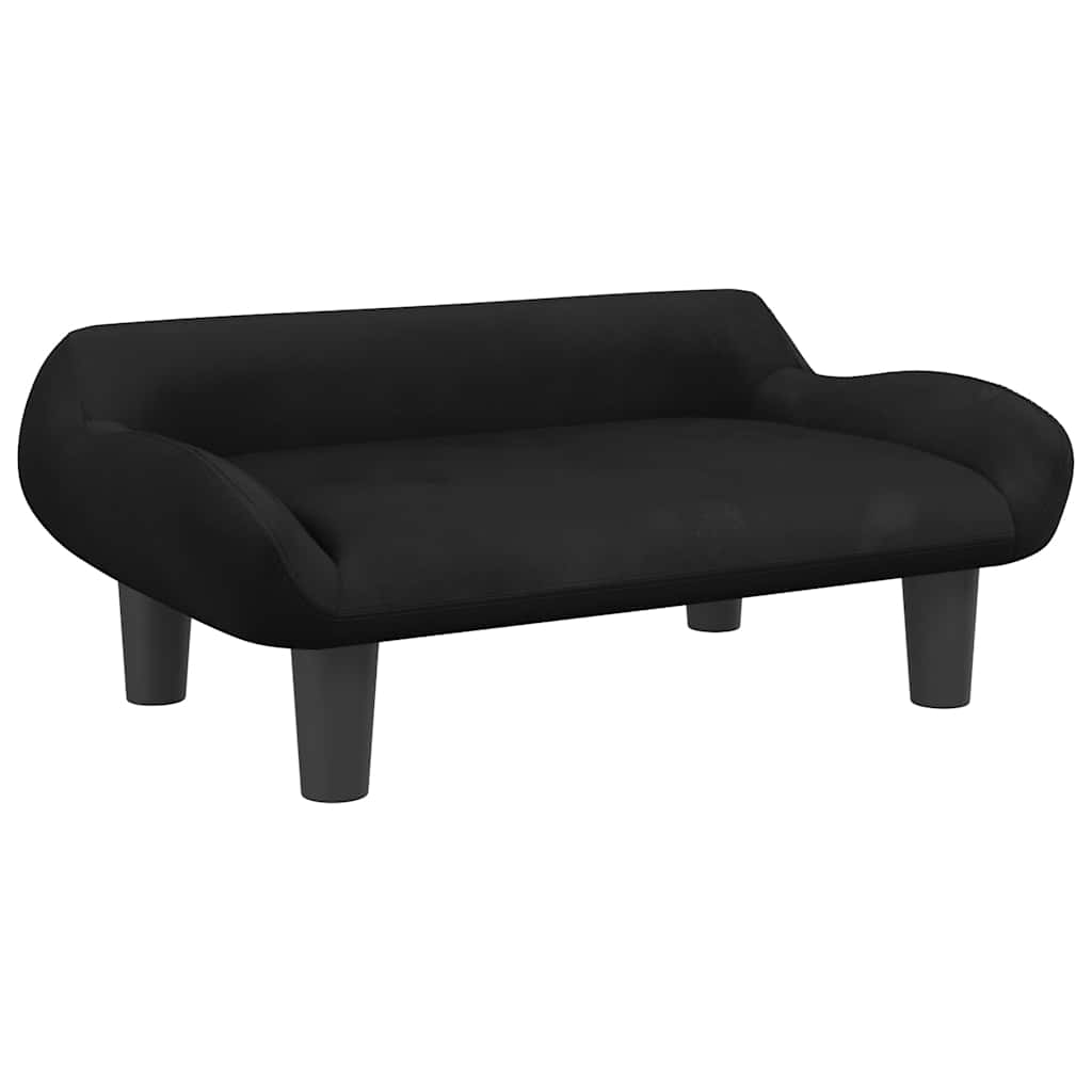 Dog Bed Black 70x40x24 cm Velvet