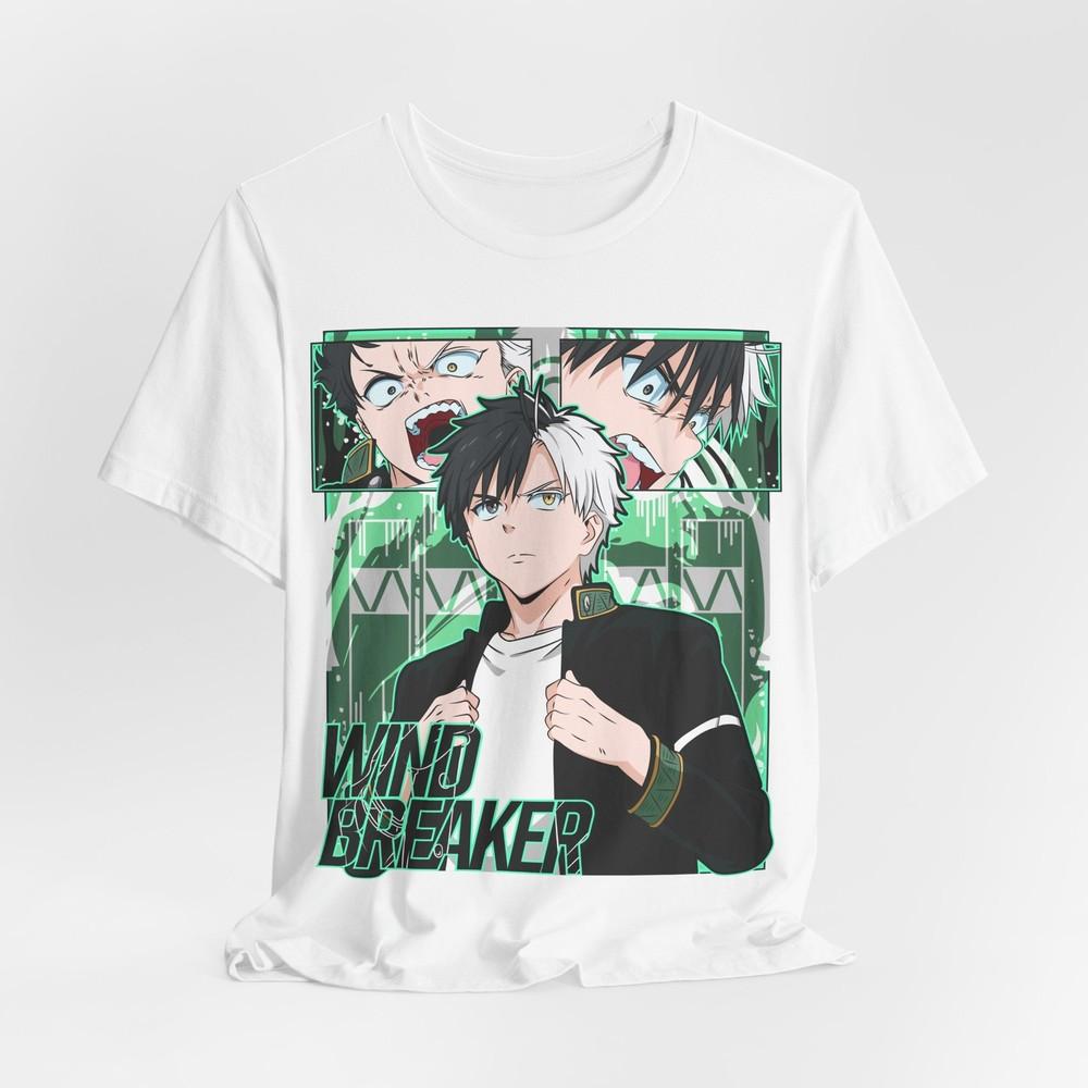 Windbreaker Anime Character Tee Manga Boy Graphic Shirt S