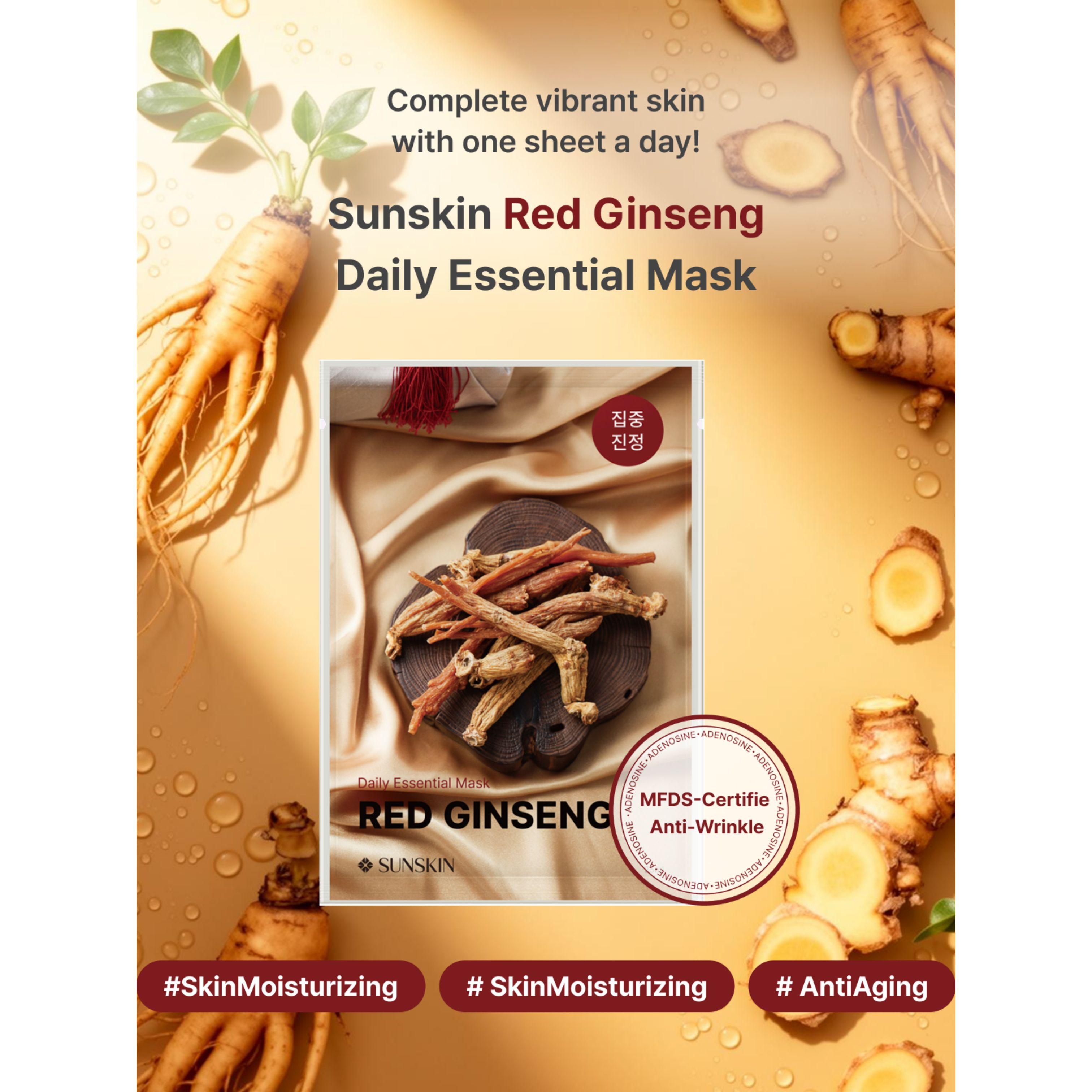 SUNSKIN Tägliche Essential Maske 10 Stück Red Ginseng Daily Essential Mask 10pcs