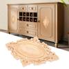 7.9x4.7 In Wooden Flower Ornament Brown European Style Wood Decor Wood Carving Applique  Home Decor
