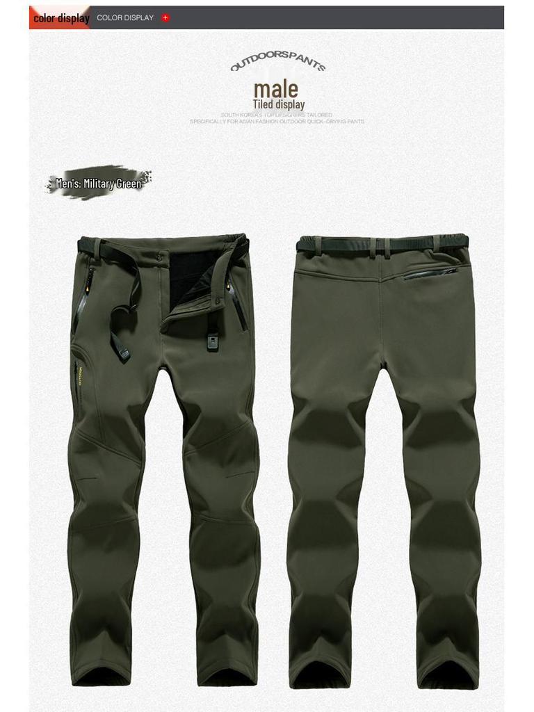 Winter Fleece-Lined Windproof Waterproof Hiking Pants for Men & Women – Softshell, Warm, Ideal for Couples