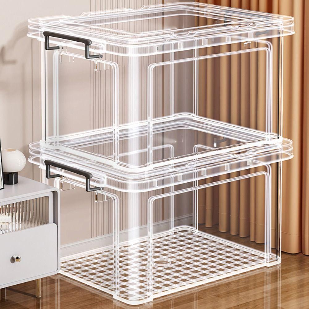 Průhledné úložné boxy s víky Bez BPA Průhledné nádoby Bezpečné uzávěry Rukojeť pro tahání Organizéry Domácí kancelář