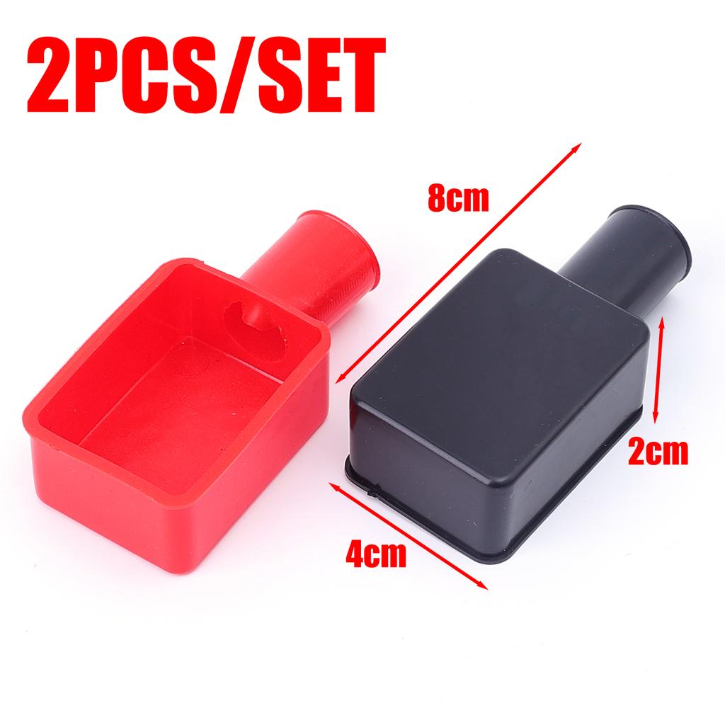 Car Battery Pole Positive and Negative Protection Cover Soft Plastic Flexible Battery Terminal Insulator Protective 2pcs/set