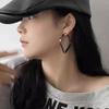 Gunmetal Large Square Hoop Earrings - European & American High-End Fashion, Exaggerated Style for Square and Round Face Slimming.