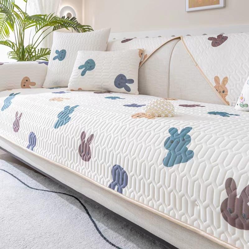 Private Custom Latex Sofa Cushion Summer Summer Nordic Simple Non-Slip Mat Cushion Full Cover Cloth Backrest Towel
