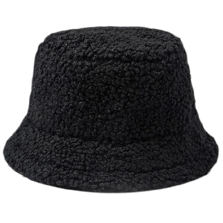 Fashion Lamb Wool Solid Color Soft Plush Hat Vintage Fisherman Cap Outdoor Trend