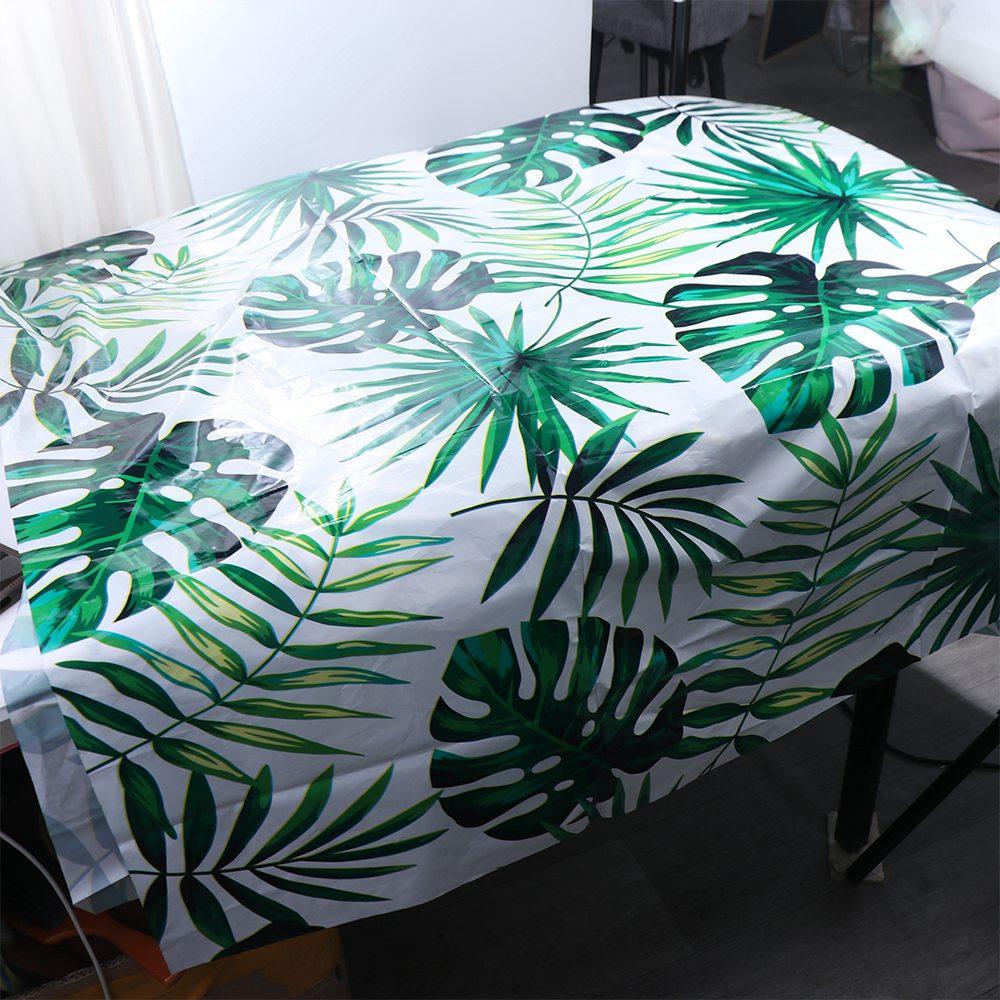 Plastic Tablecover Disposable Table Decorative Cloth Palm Leaves Tablecloth Birthday/weeding Party