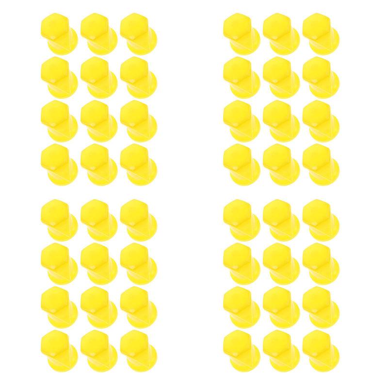 50Pcs Wheel Nut Covers Plastic Lug Nut Torque Indicator Bright Yellow for Semi Truck Commercial Vehicle Easy Install
