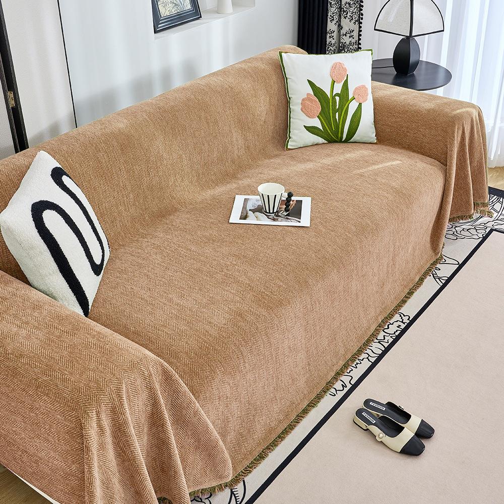 Towel Sofa Blanket Chenille Sofa Tassels Furniture Cover Couch Cover Dustproof Antiscratch Sofa Cover Home Living Room Decor