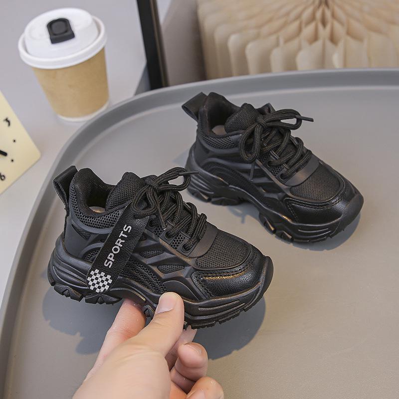 Autumn Breathable Mesh Running Shoes for Kids - White, Casual, Dad Style