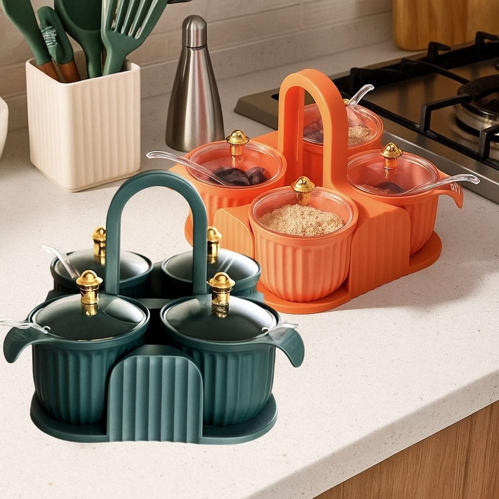 Sealed Multi-grid Seasoning Box Moisture-proof Salt Container Spice Seasoning Box  for Home