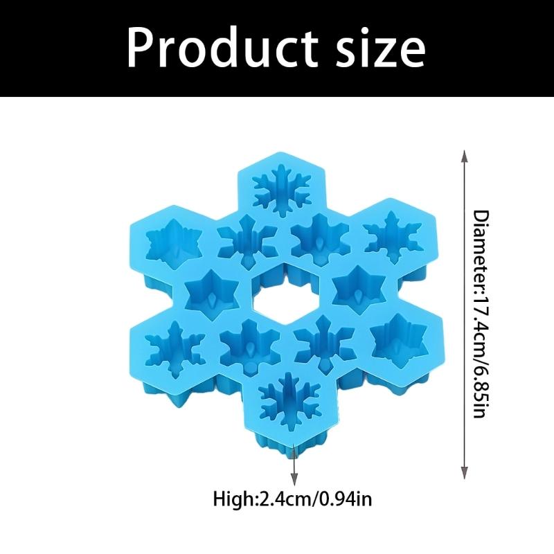 Food Grade Silicone Ice Cubes Tray With 6 Unique Snowflake Designs Baking Tool Perfect For Chocolate And Candy Making