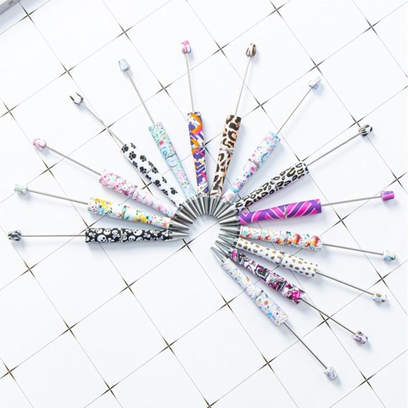 Ballpoint Pen Bead Pen Plastic Beadable Pen Beaded Ballpoint Pens School Office Writing Supplies Stationery Wedding Gift
