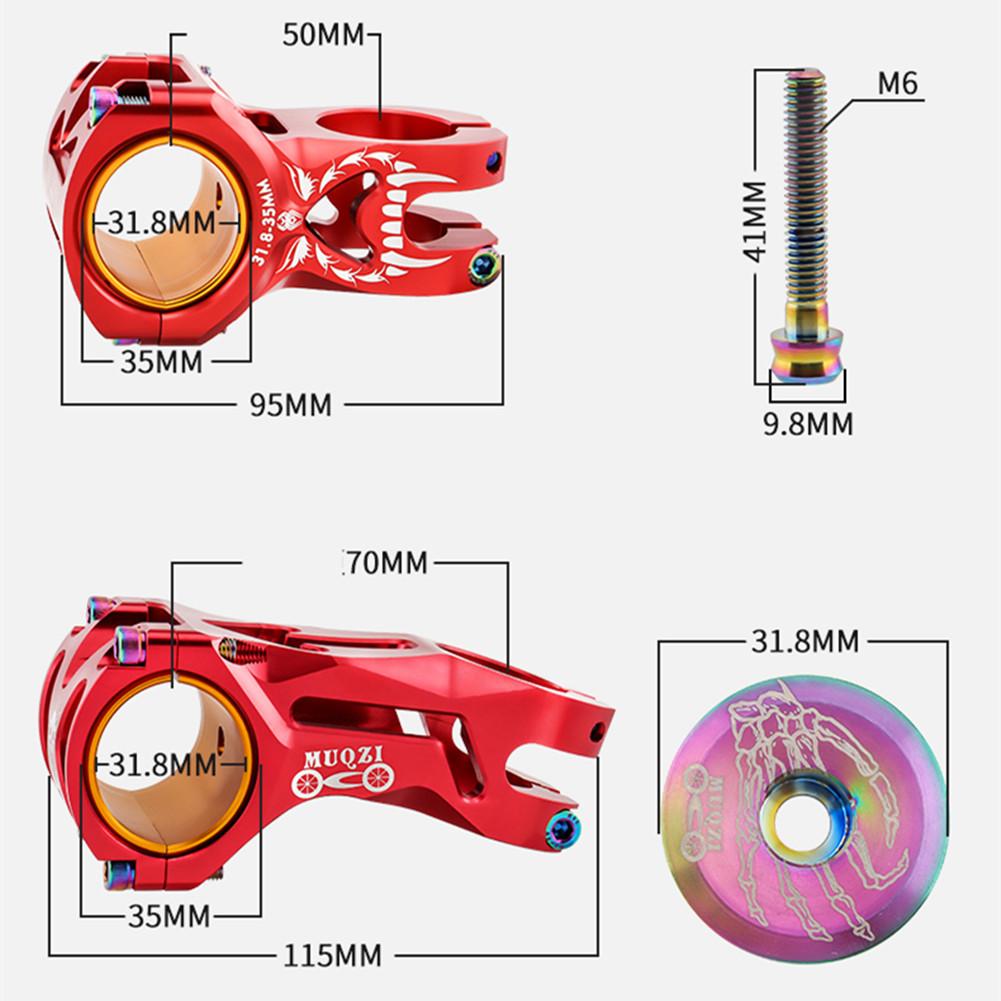 Bicycle Stem Parts Aluminum Alloy Cnc Ultra-light Hollow Stem 31.8/35mm Mountain Bike Accessories For Most Bicycles