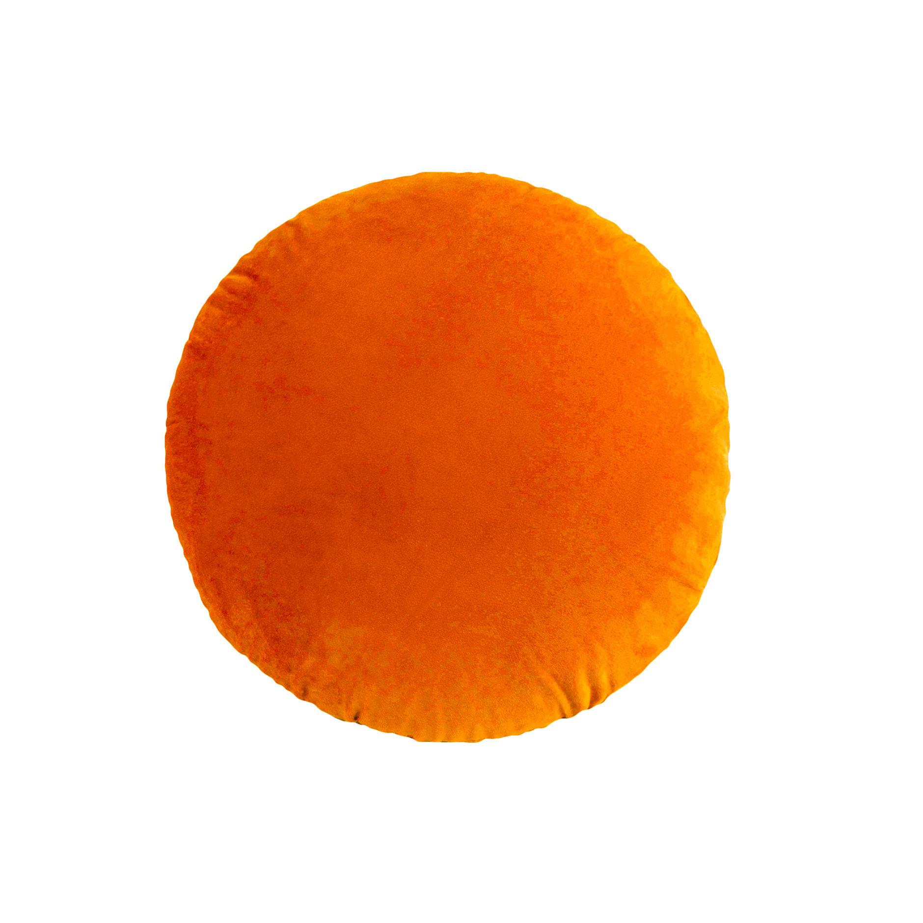 Runder Kissenbezug aus niederländischem Samt: Bequemes, einfaches Sofa-Kissen für Zuhause und Büro Diameter 45cm orange