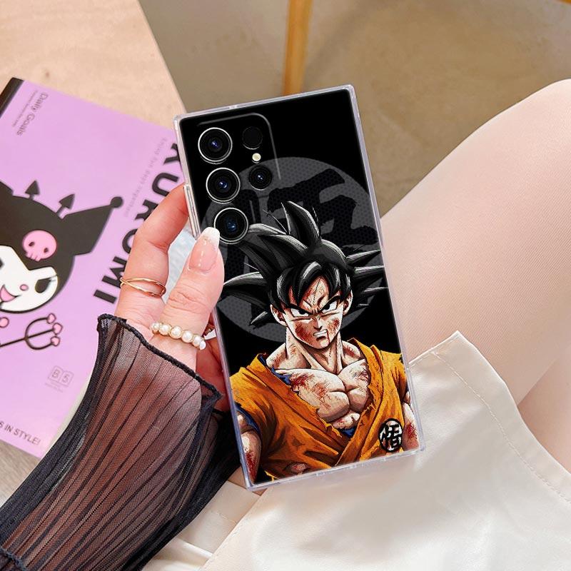 D-Dragon Ball Goku Logo S26 Ultra Case Coque For Samsung Galaxy S25 S26 S24 S23 Ultra S22 S20 Plus S21 FE A57 Clear Phone Cover