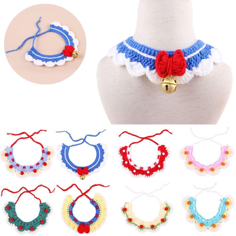 Lightweight Handwoven Pet Knitted Scarf Adjustable Soft Pet Bib Neck Scarf