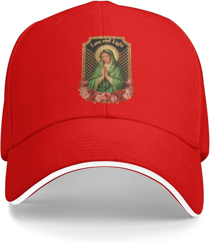 Virgin Mary Religious Graphic Baseball Cap Polyester Adjustable Sun Protection Adult Hat