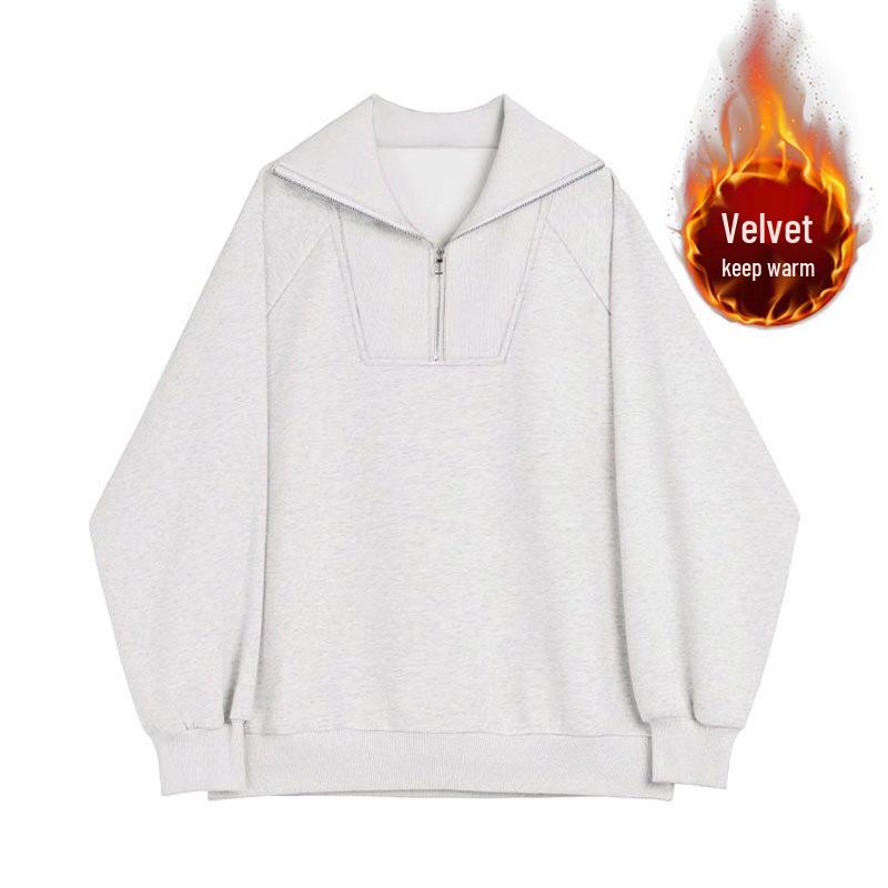 

Women s Silver Fox Fleece-Lined Zipper Sweatshirt for Autumn/Winter M (90-110 lbs)