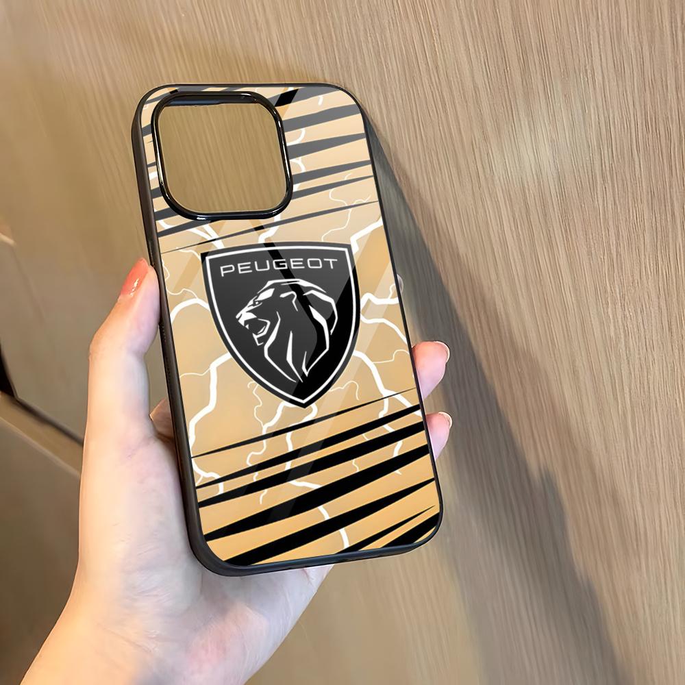 P-peugeotes Car Logo Phone Case For 17 Pro Max Iphone 16 Plus 15 Pro Max 14 12 11 13 Mini X Xs XR PC+TPU Cover