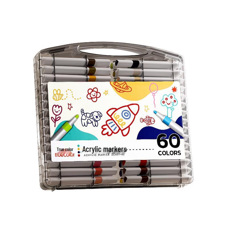 Echtfarbe Dreieckiger Schaft Wasserfarbenstift für Kinder: Acrylmarker-Pinsel für den Kunstunterricht mit Schichtfarben.