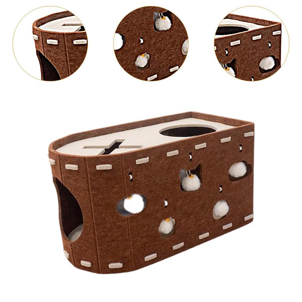 Cat House Furniture Protection Scratch Pad Wear Resistant with Interactive Peek Hole Breathable Pet Accessory for Multiple Cats