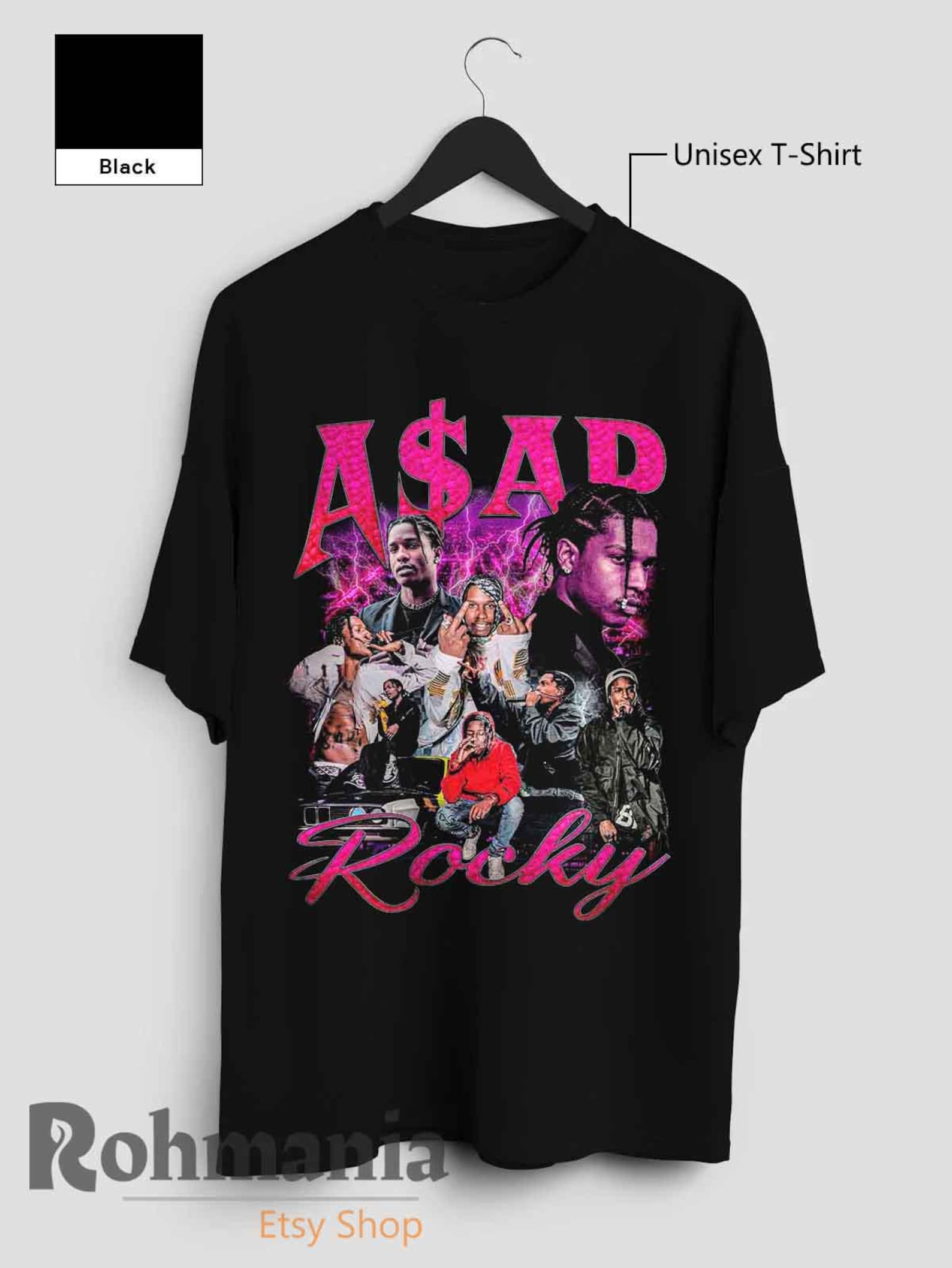 Футболка ASAP Rocky Pretty Flacko, Ретро-футболка с мерчем рэп-хип-хоп музыки, Футболки XL